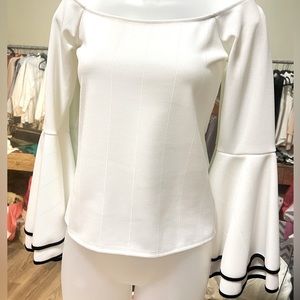 Beautiful Classy Bell Sleeve Off the Shoulder Top by Bar lll size Small